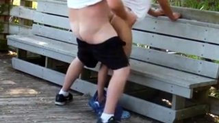 Mature Gay Couple Has Interracial Bareback Sex Outdoors