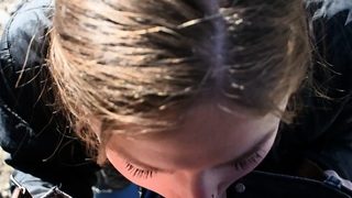 Mature brunette amateur giving a great POV blowjob