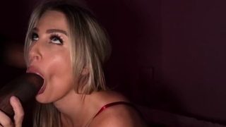 Sexy blonde milf riding that big cock on the bed